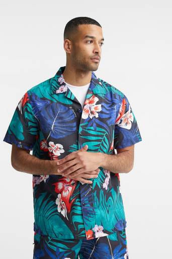 J.Lindeberg Kortärmad Skjorta Elio Hibiscus Print Multi