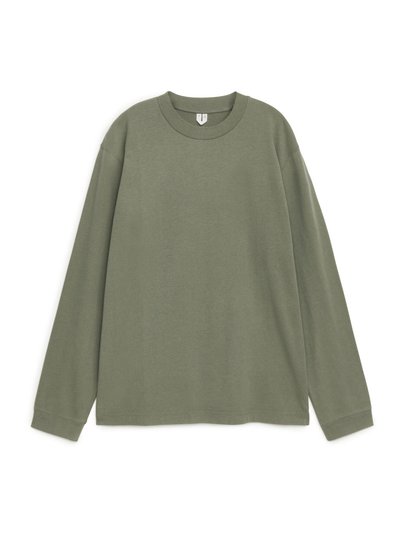 Long-Sleeved Organic Cotton T-Shirt - Green