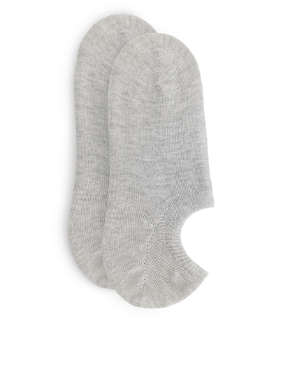 Sneaker Socks, 2 Pairs - Grey