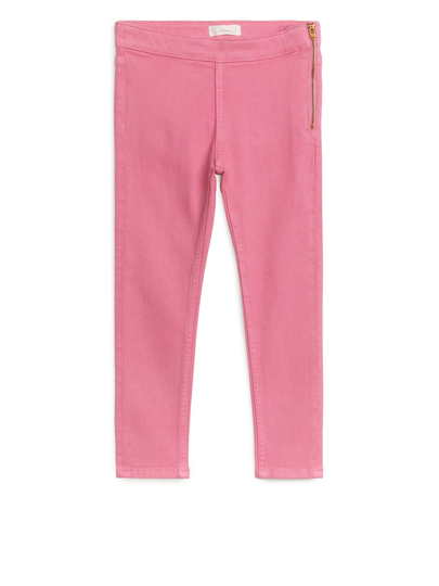 Cotton Blend Jeggings - Pink
