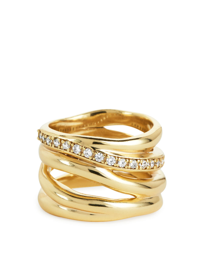 Gold-Plated Rhinestone Ring - Gold