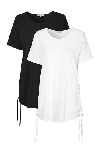 Cellbes Kortärmad topp i lång modell 2-Pack Svart Vit