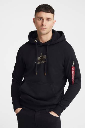Alpha Industries Hoodie Basic Hoody ML Foil Print Svart