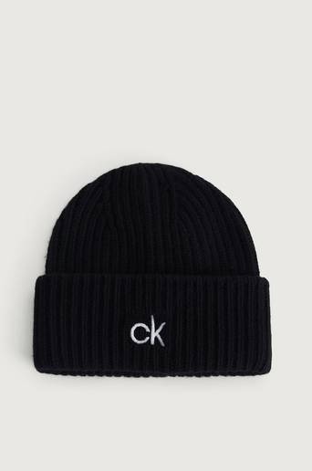 Calvin Klein Mössa Organic Knit XL Beanie Svart