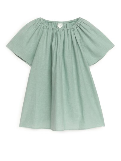Cotton-Linen Dress - Turquoise