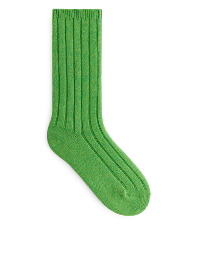 Recycled Cashmere Blend Socks - Green