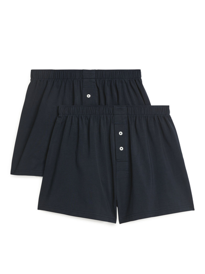 Pima Cotton Jersey Boxers, Set of 2 - Blue