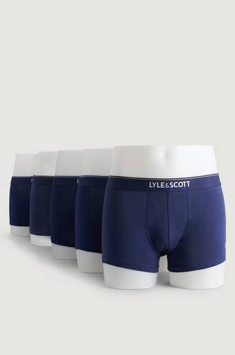 Lyle & Scott Boxerkalsonger Jackson 5-pack trunk Blå