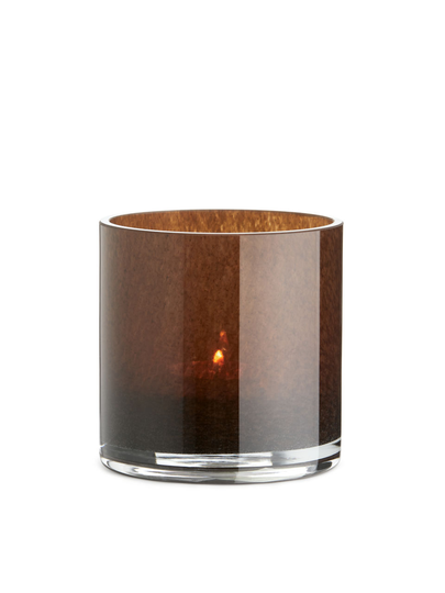 Glass Candle Holder 9 cm - Orange