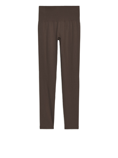 Seamless Yoga Tights - Brown