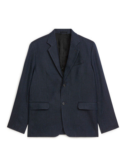 Modern Hemp-Cotton Blazer - Blue