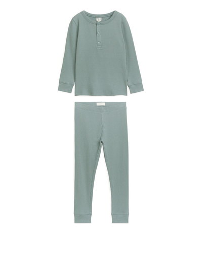 Ribbed Pyjama Set - Turquoise