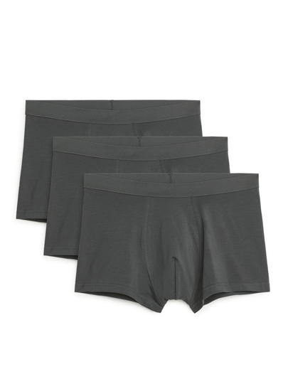 Pima Cotton Trunks, Set of 3 - Grey