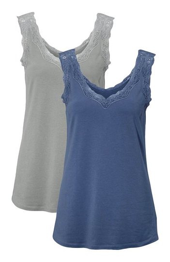 Cellbes Linne 2-Pack Dimgrön Jeansblå