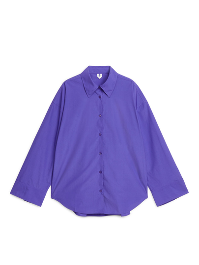 Relaxed Poplin Shirt - Purple