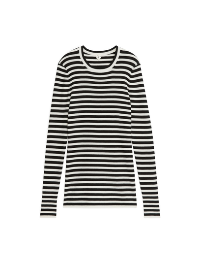 Rib-Knit Merino Top - Black