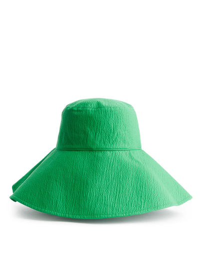 Seersucker Beach Hat - Green