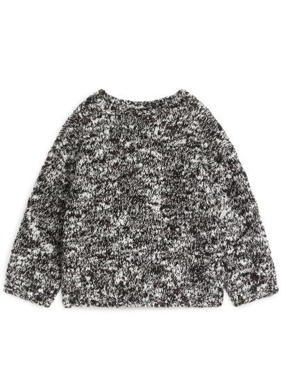 Relaxed Bouclé Jumper - Black