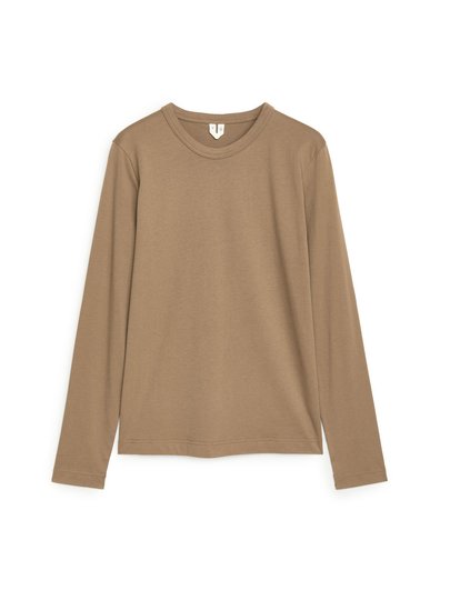 Long-Sleeved T-Shirt - Beige