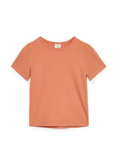 Cotton Lyocell Rib Top - Orange
