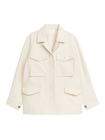 Cotton Hemp Utility Jacket - Beige