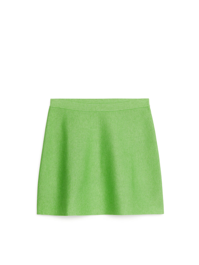 Double-Knit Mini Skirt - Green