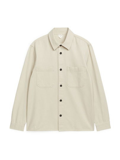 Cotton Twill Overshirt - White