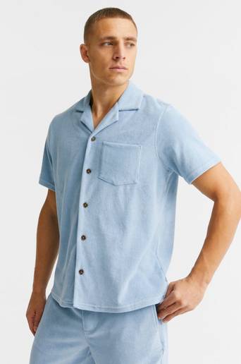 Studio Total Skjorta Terry Camp Shirt Blå