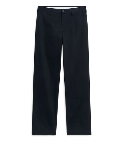 Wide-Leg Cotton Chinos - Blue