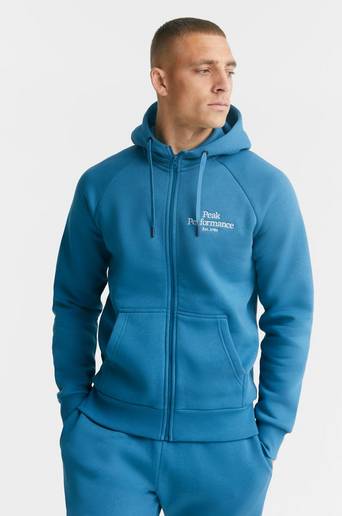 Peak Performance Hoodie M Original Zip Hood Blå