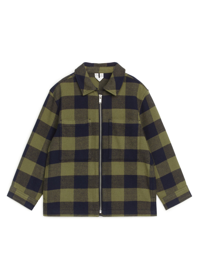 Checked Zip Shirt - Green