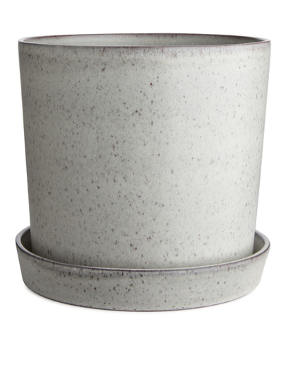 Terracotta Flower Pot 22 cm - White