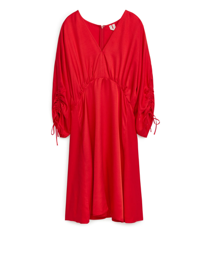 Lyocell Blend Dress - Red