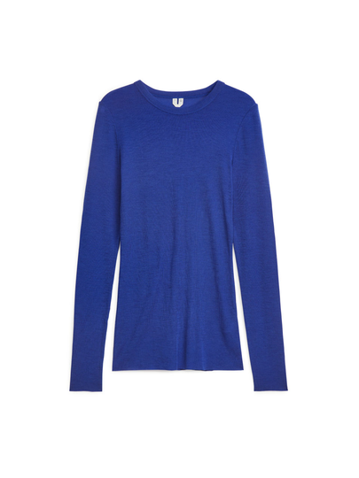 Long-Sleeved Merino Top - Blue