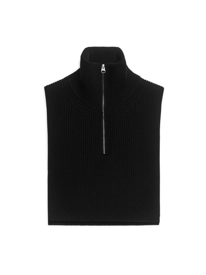 Half-Zip Bib Neck - Black