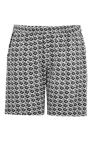 Zhenzi Mönstrade viskosshorts Fina Svart Vit