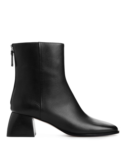 Leather Ankle Boots - Black