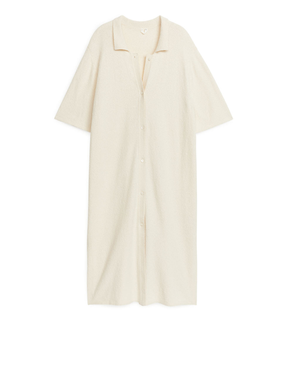 Bouclé Jersey Dress - Beige