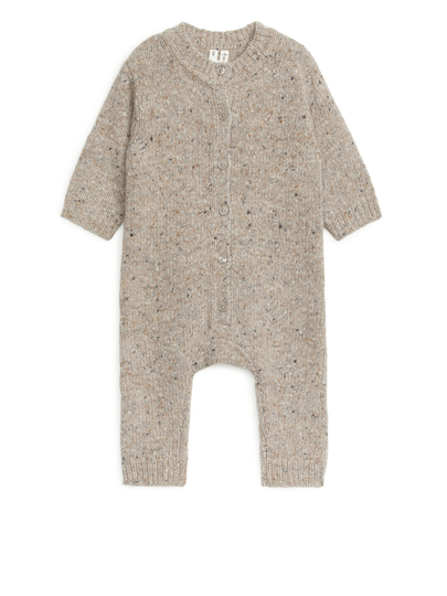 Knitted Wool Overall - Beige