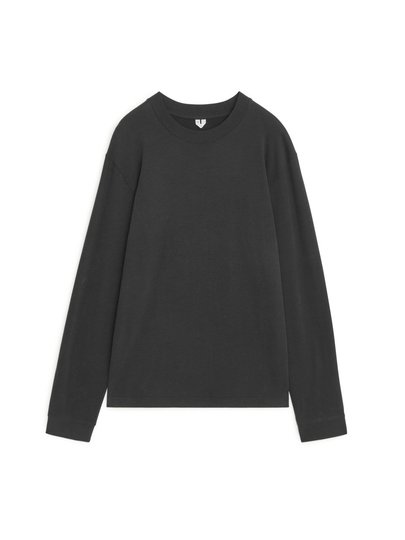 Long-Sleeved Organic Cotton T-Shirt - Black