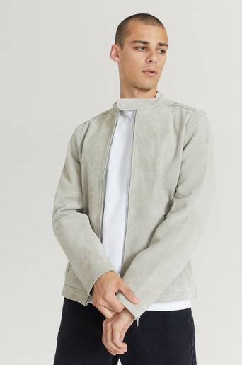 Human Scales Skinnjacka George Suede Grå