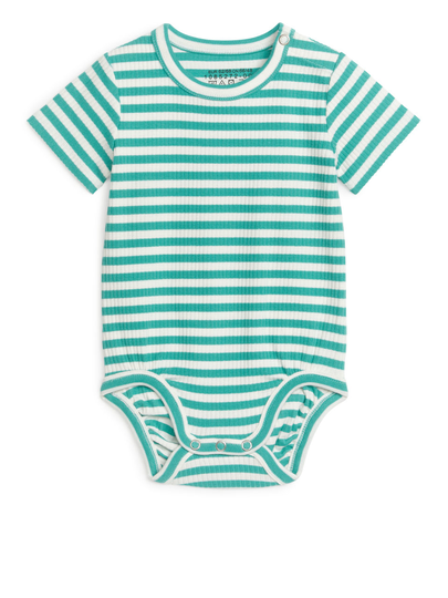 Short-Sleeved Cotton Bodysuit - Green