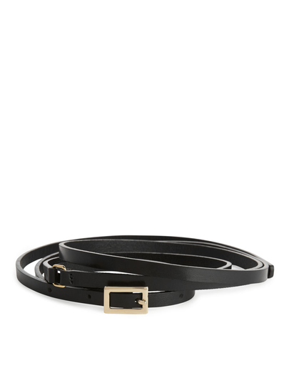 Double-Wrapped Waist Belt - Black