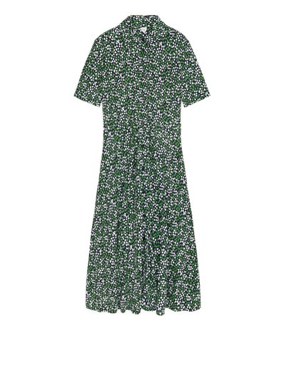 Floral Jersey Shirt Dress - Green