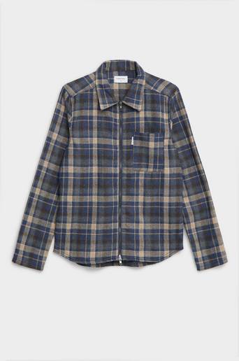 Studio Total Overshirt Zip Check Overshirt Blå