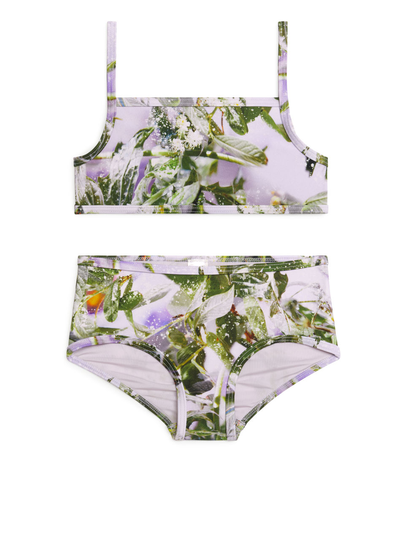 Slow Flowers Printed Bikini - Purple