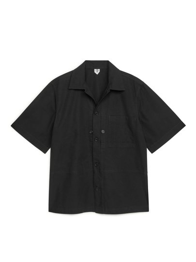 Short Sleeve Ripstop Overshirt - Black