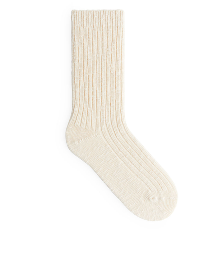 Chunky Knit Socks - Beige