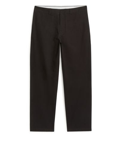 Cotton Twill Trousers - Brown