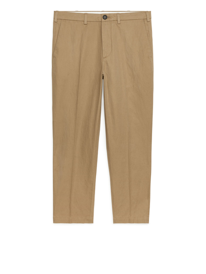 Regular Trousers Cotton Linen - Beige